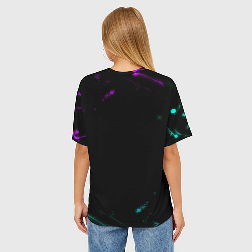 Женская футболка оверсайз Minecraft neon краски / 3D-принт – фото 4