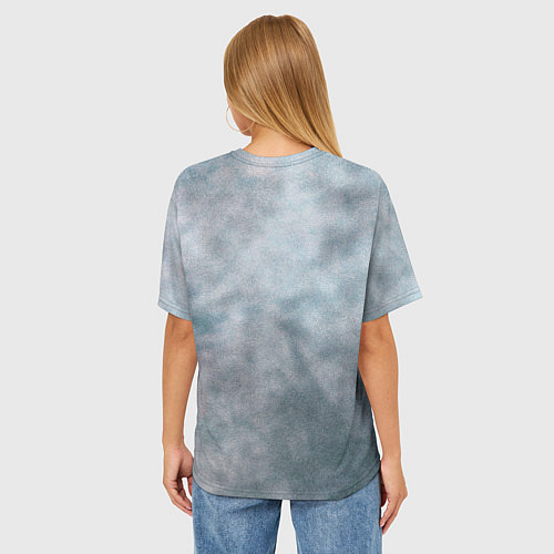 Женская футболка оверсайз Стальной дикий кабан на сером фоне / 3D-принт – фото 4