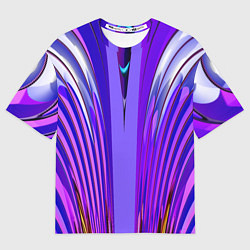 Футболка оверсайз женская Фиолетовые линии и полосы, цвет: 3D-принт
