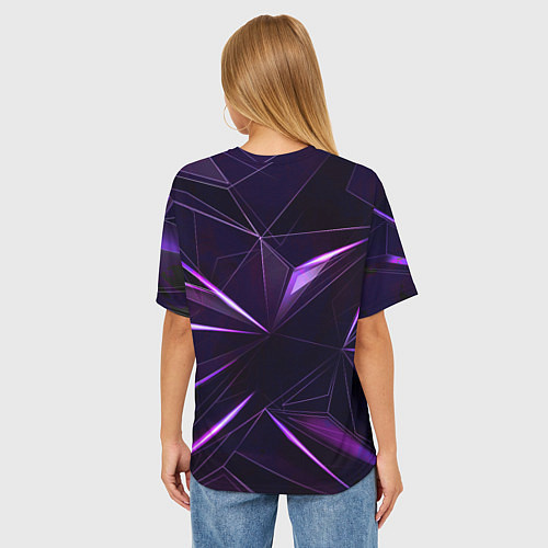 Женская футболка оверсайз Фиолетовый хрусталь / 3D-принт – фото 4