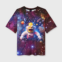 Женская футболка оверсайз Homer Simpson in space - ai art