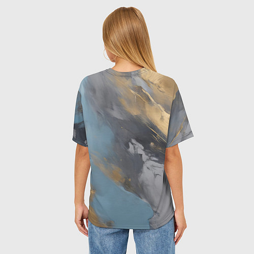 Женская футболка оверсайз Мазки краски - нейросеть / 3D-принт – фото 4