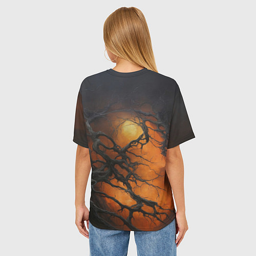 Женская футболка оверсайз Страшный инопланетянин / 3D-принт – фото 4