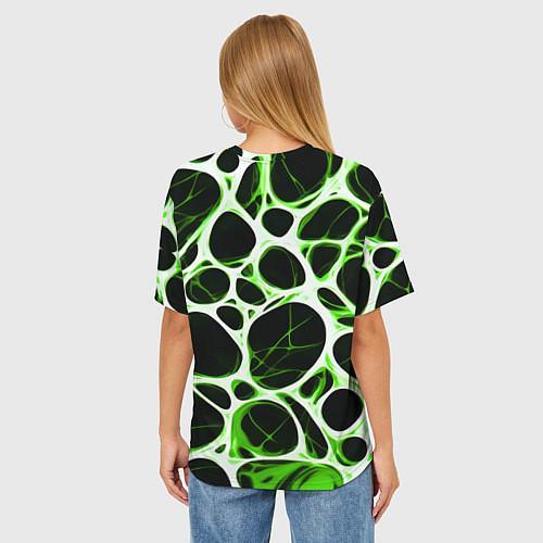Женская футболка оверсайз Зелёная морская волна / 3D-принт – фото 4