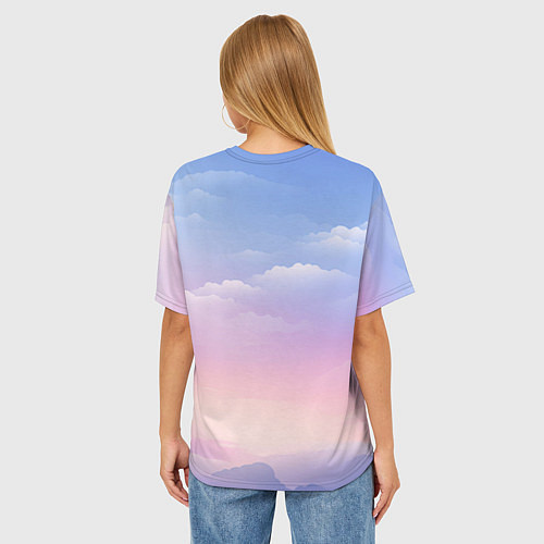 Женская футболка оверсайз Нежные краски неба / 3D-принт – фото 4