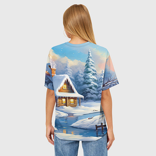 Женская футболка оверсайз Крошечный дракон зимы 2024 / 3D-принт – фото 4