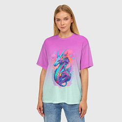 Футболка оверсайз женская Funny dragon - ai art, цвет: 3D-принт — фото 2