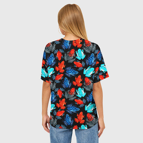 Женская футболка оверсайз Тропические лягушки / 3D-принт – фото 4