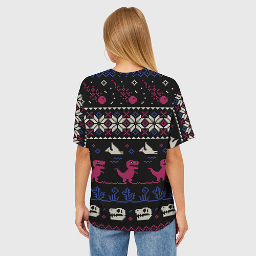 Женская футболка оверсайз Доисторический свитер / 3D-принт – фото 4