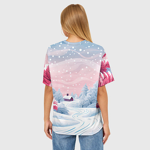 Женская футболка оверсайз Символ нового 2024 года / 3D-принт – фото 4