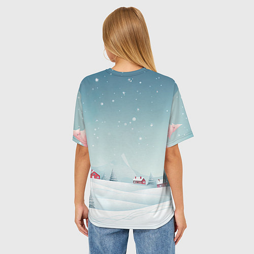 Женская футболка оверсайз Символ нового 2024 года дракон / 3D-принт – фото 4