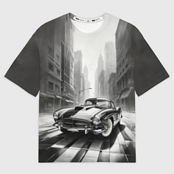 Женская футболка оверсайз Автомобиль нуар