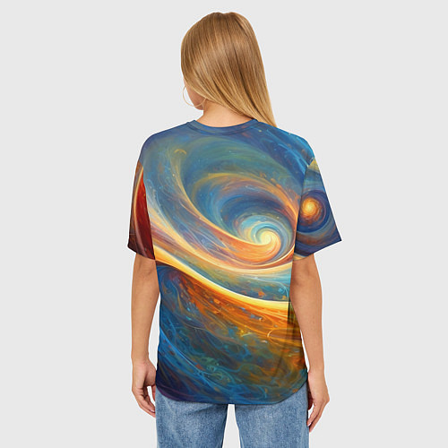 Женская футболка оверсайз Космические завихрения / 3D-принт – фото 4