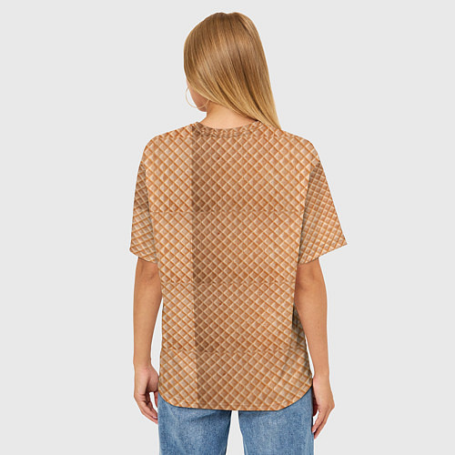 Женская футболка оверсайз Сладкая вафелька / 3D-принт – фото 4