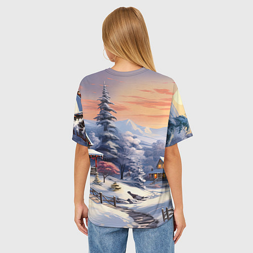 Женская футболка оверсайз Красный дракончик 2024 / 3D-принт – фото 4