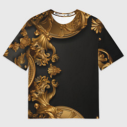 Футболка оверсайз женская Золотые объемные узоры, цвет: 3D-принт