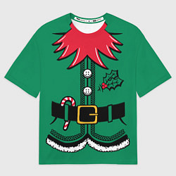 Футболка оверсайз женская Костюм Гринча, цвет: 3D-принт