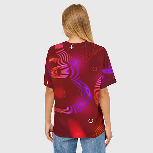 Женская футболка оверсайз Радио Новая Песня без молнии / 3D-принт – фото 4