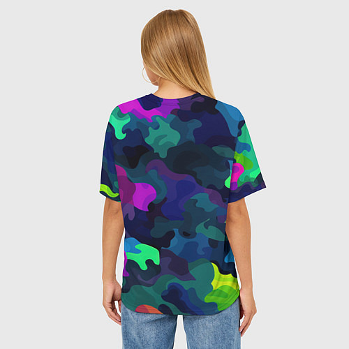 Женская футболка оверсайз Хаотичный камуфляж / 3D-принт – фото 4