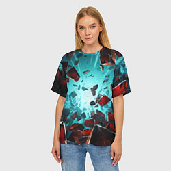 Футболка оверсайз женская Взрыв абстрактных камней, цвет: 3D-принт — фото 2