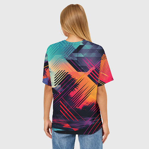 Женская футболка оверсайз GTA 6 abstract logo / 3D-принт – фото 4