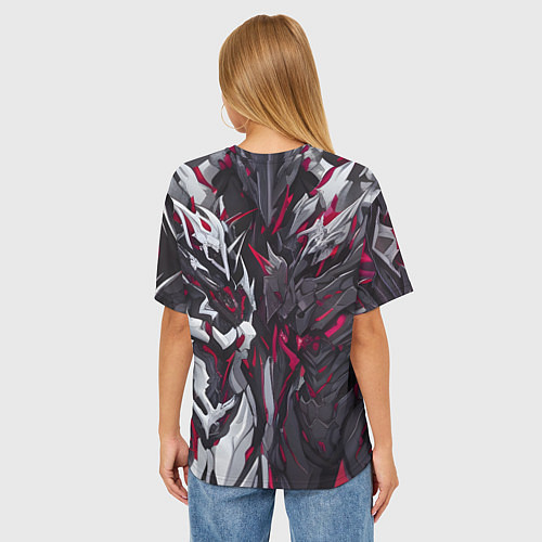 Женская футболка оверсайз Адская броня / 3D-принт – фото 4