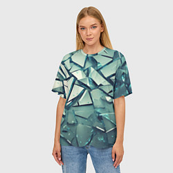 Футболка оверсайз женская Битое стекло текстура, цвет: 3D-принт — фото 2