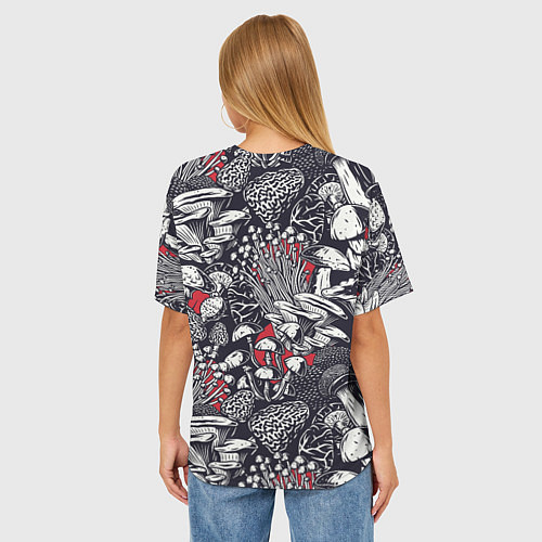 Женская футболка оверсайз Разные грибы / 3D-принт – фото 4