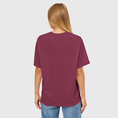 Женская футболка оверсайз Бордовая кофта костюм Марата - слово пацана сериал / 3D-принт – фото 4