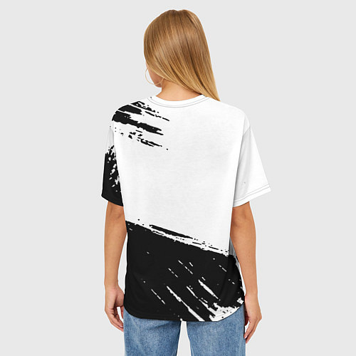 Женская футболка оверсайз Half life black color / 3D-принт – фото 4