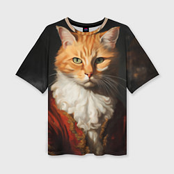 Женская футболка оверсайз Знатный кот