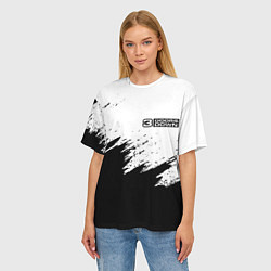 Футболка оверсайз женская 3Doors down штрихи красок, цвет: 3D-принт — фото 2