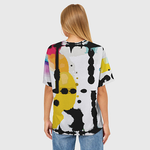 Женская футболка оверсайз Цветная абстракция - минимализм / 3D-принт – фото 4