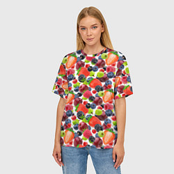 Футболка оверсайз женская Разные ягоды, цвет: 3D-принт — фото 2
