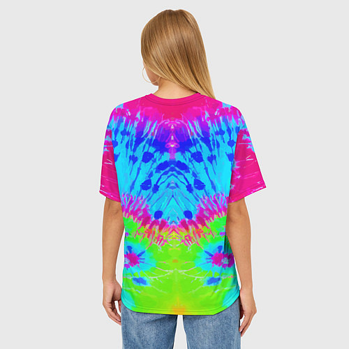 Женская футболка оверсайз Tie-Dye abstraction / 3D-принт – фото 4