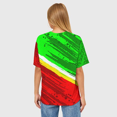 Женская футболка оверсайз Флаг Зеленограадского АО / 3D-принт – фото 4