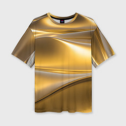 Женская футболка оверсайз Золотые волны металла