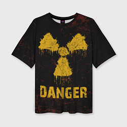 Женская футболка оверсайз Опасный человек радиация