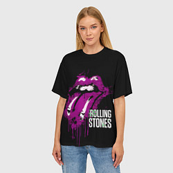 Футболка оверсайз женская The Rolling Stones - lips, цвет: 3D-принт — фото 2