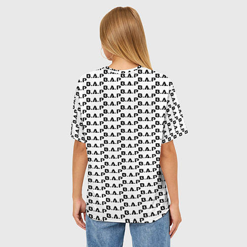 Женская футболка оверсайз BAP kpop steel pattern / 3D-принт – фото 4