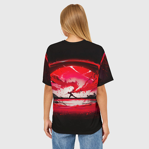 Женская футболка оверсайз Танец в последних лучах солнца / 3D-принт – фото 4