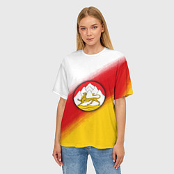 Футболка оверсайз женская Герб Осетии на фоне, цвет: 3D-принт — фото 2