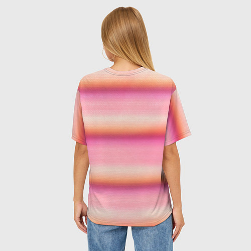 Женская футболка оверсайз Энид Синклер - арт и текстура розового свитера / 3D-принт – фото 4
