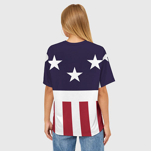 Женская футболка оверсайз Флаг Америки / 3D-принт – фото 4