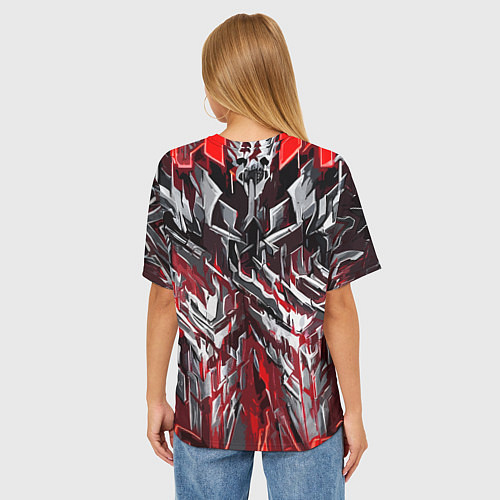 Женская футболка оверсайз Острый металл красный / 3D-принт – фото 4