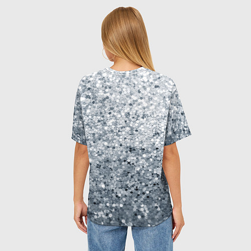 Женская футболка оверсайз Серебряный гламур / 3D-принт – фото 4