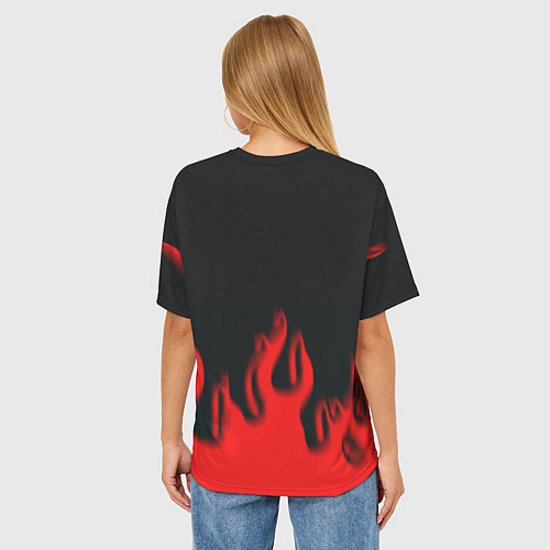 Женская футболка оверсайз Tekken fire fighting game / 3D-принт – фото 4
