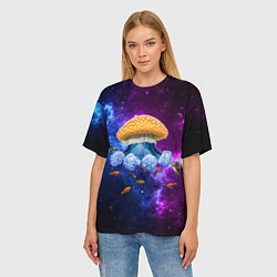 Футболка оверсайз женская Space mushroom, цвет: 3D-принт — фото 2