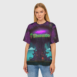 Футболка оверсайз женская Terraria tree, цвет: 3D-принт — фото 2