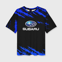 Футболка оверсайз женская Subaru текстура авто, цвет: 3D-принт